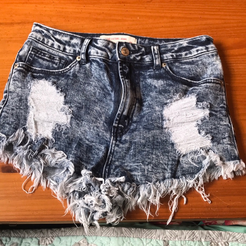 Distressed Jean shorts